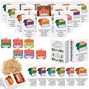 48sets Mini Dumpster Fire Ornament Sets Humorous Nurse Teacher Appreciation Gift for Employee IT Administrative Service Industry Workers Glow in Dark Resin Figurine with Box Set Emotional Support Anxiety Relief Gift for Desk Accessories