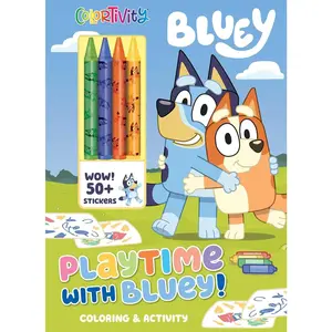 Bluey: Colortivity: Playtime with Bluey! (Color & Activity with Crayons) - Paperback – Sticker Book