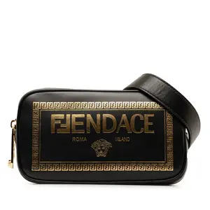 Pre-owned FENDI Calfskin Shoulder Bags Fendace Leather Shoulder Bag