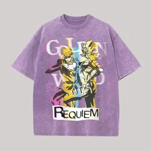 JoJo's Bizarre Adventure Golden Wind Printed Unisex Washed T-Shirt18