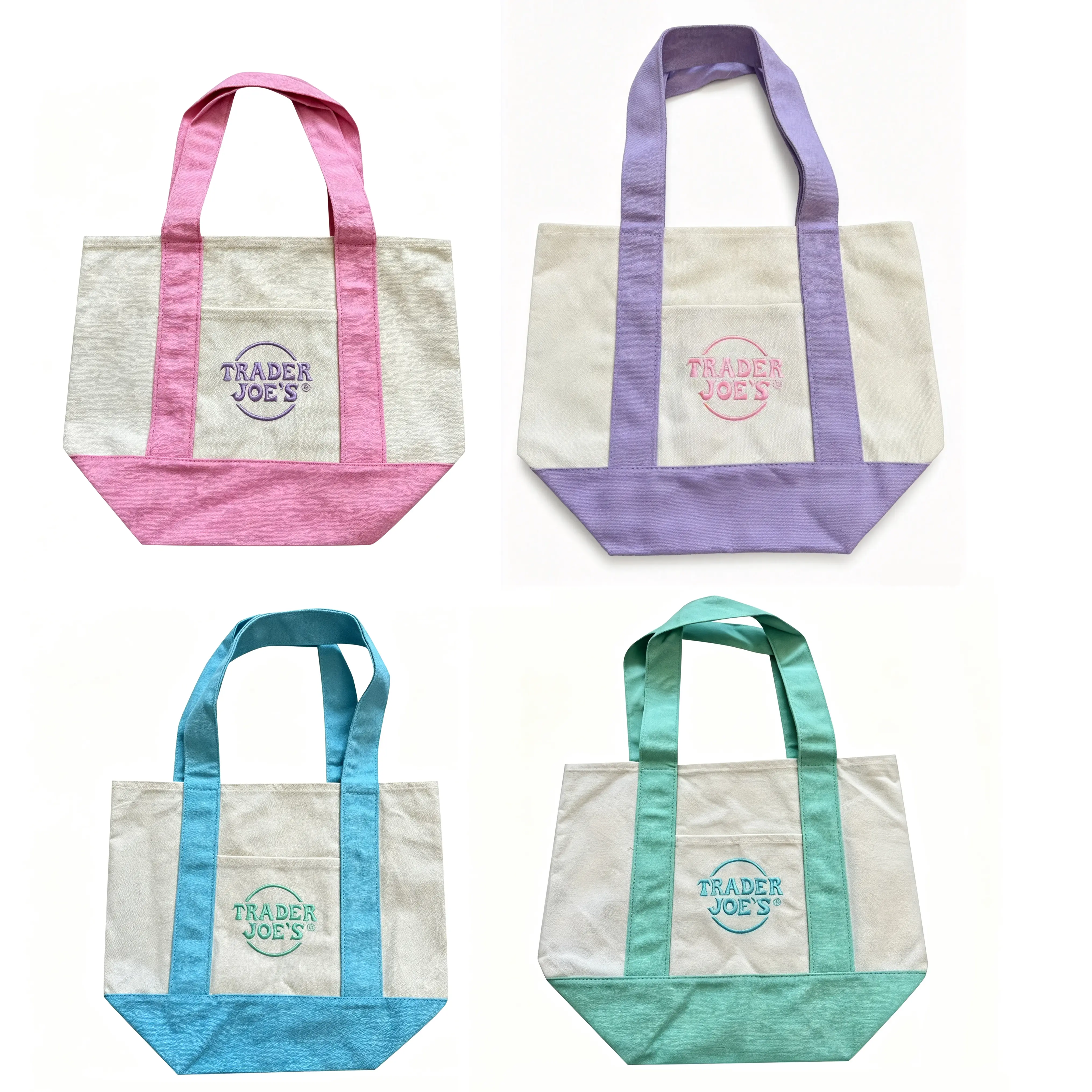 4-Pack Mini Canvas Tote Bags - Lightweight Reusable Home Organizer Bags for Closet, Wardrobe Use