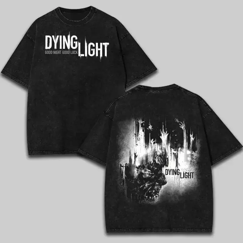 Men's Dying Light The Beast Graphic T-Shirt | Vintage Distressed Fitted Streetwear | Figure-Flattering Short Sleeve Retro Gaming Casual Top