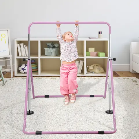 Segawe Folding Kids Gymnastics Bar - Steel Frame, Adjustable Height, Triangle Base Horizontal Training Equipment for Home, Kids Toys, Girl Stuff,summerwins,father'sdaygifts,campingessentials,campinggear,camping essentials