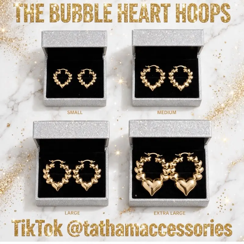 THE BUBBLE HEART HOOPS   Earrings - Handmade, Lightweight, and Breathable