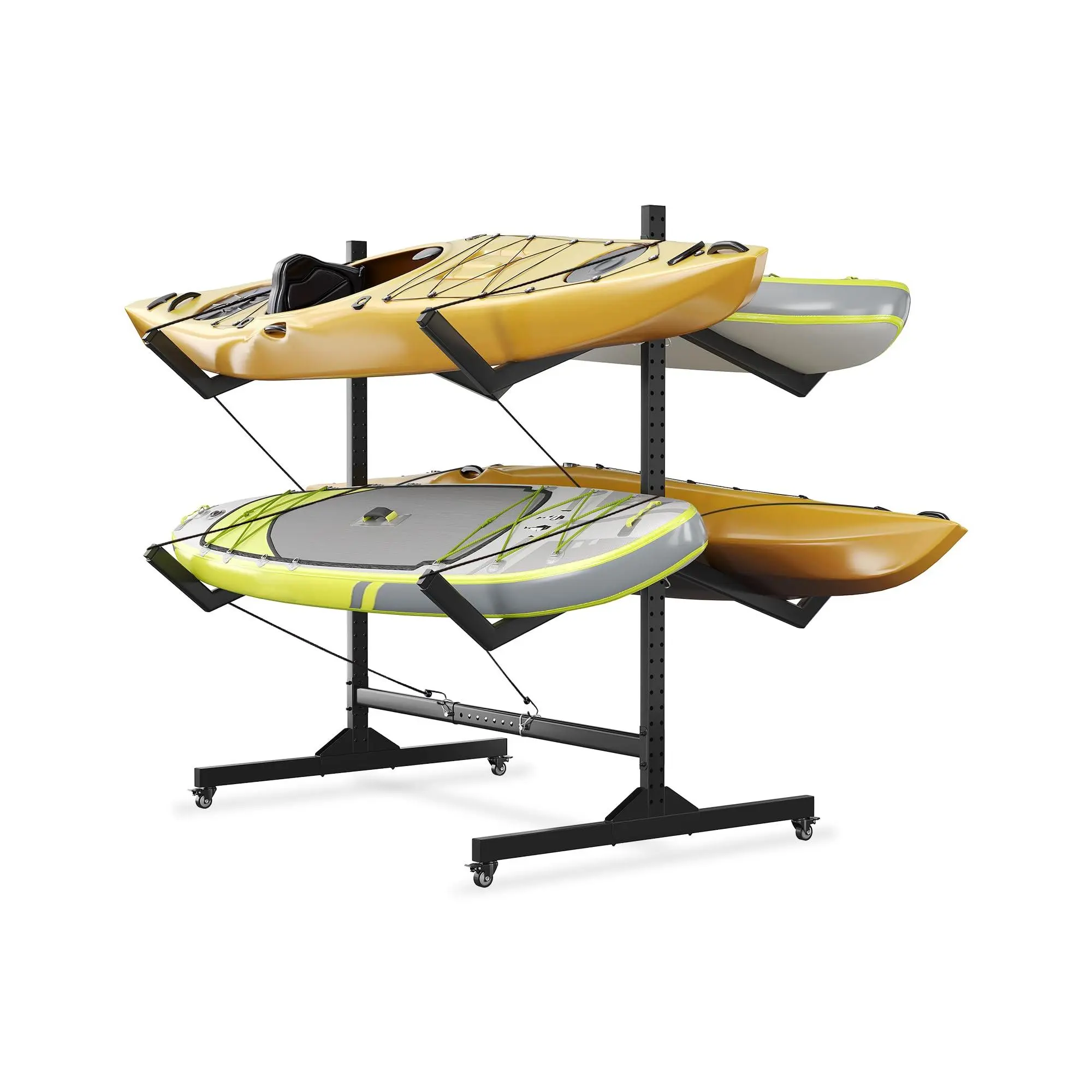 Freestanding Kayak Storage Rack, Heavy Duty Kayak Racks for Garage and Outdoor Storage, Storage Rack for Kayak, Canoe, Surfboard & Paddleboard