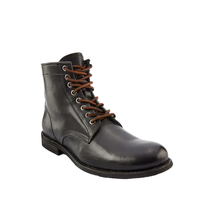 Frye Men's Tyler Lace Up Black Leather Boots FR40156-BLAC