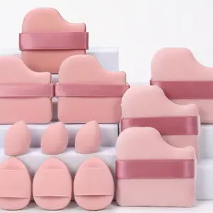 12pcs All-In-One Makeup Sponge Set 3 Loose Powder Puffs 3 Mini Cushion Sponges 3 Makeup Sponges 3 Mini Latex-Free Wet Dry Use for Blending Liquids Creams Powders