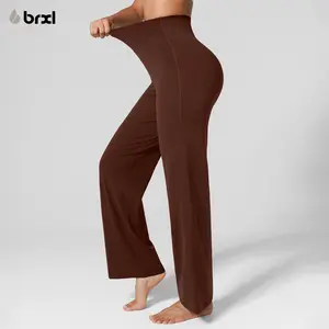 BRXL High-Waist Yoga Pants - Flared Lounge Pants with Hidden Back Pocket & Soft Brushed Fabric​#outdoorfun #warmupforholiday
