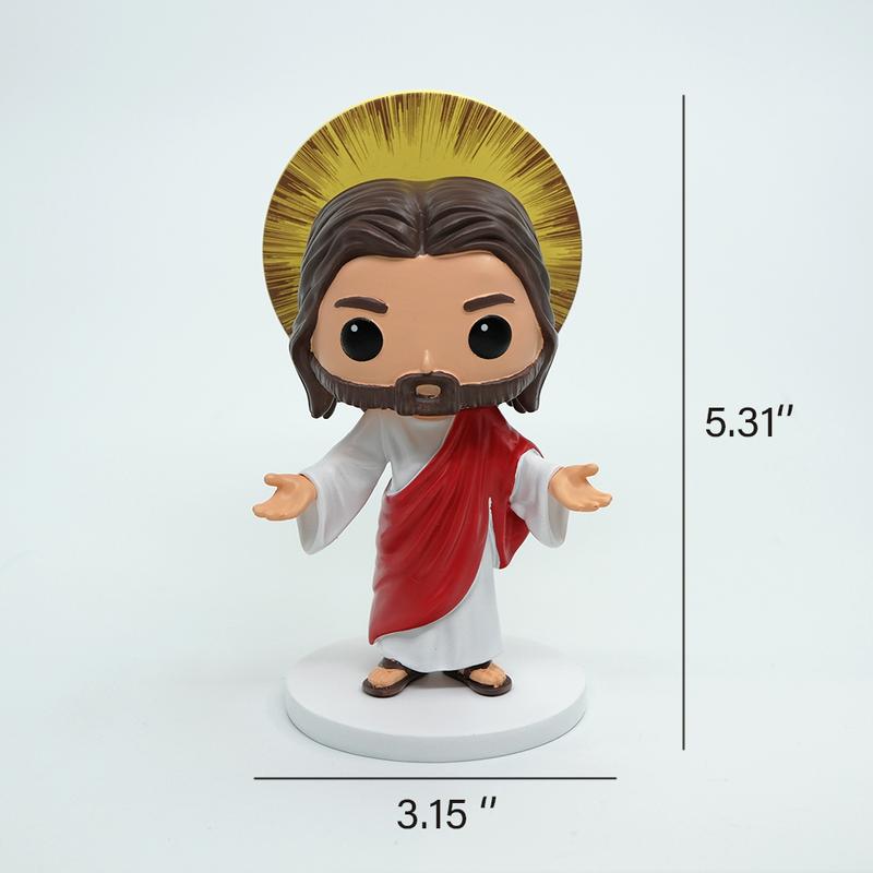 Jesus Figurine Cute Mini Christian Desk Decor & Religious Gift Decoration (5 Styles)