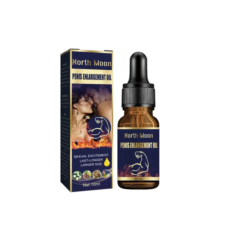 North Moon Men's Private Area Massage Enlargement Oil 10ml with Chive Seeds Jasmine Flowers & Epimedium for Delay Enhancement