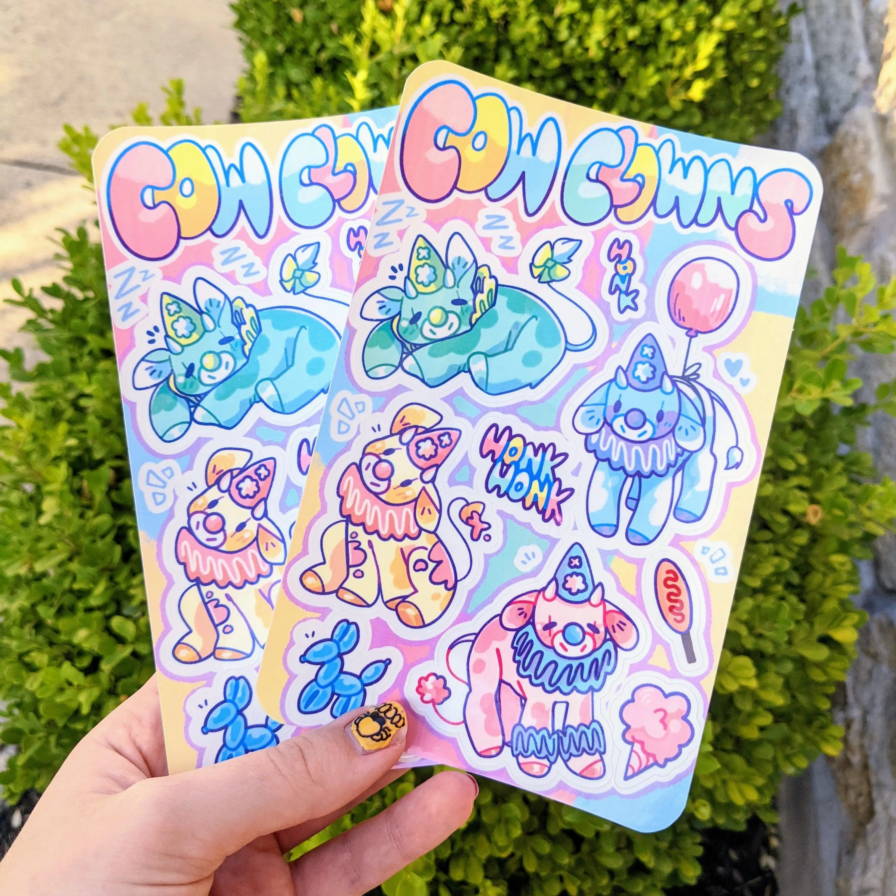 Cow Clown Sticker Sheet