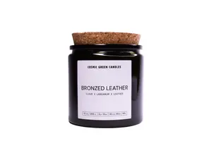 Bronzed Leather Candle