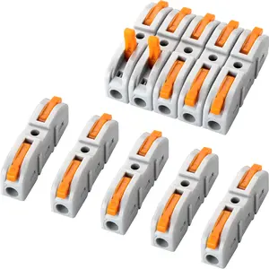 50PCS Lever-Style Wire Connectors, Butt-Ended Terminals, 1 Conductor Compact Wire Connector, 24-12 AWG Online Circuit Splicing Connector
