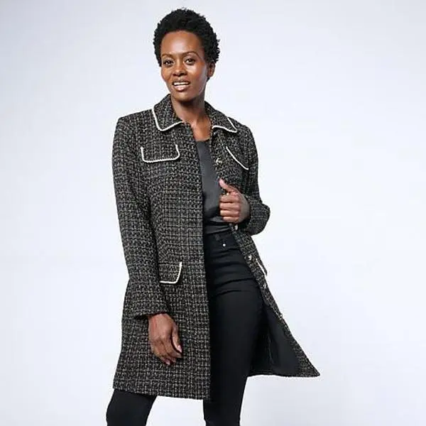 G by Giuliana Woven Boucle Topper with Braided Detail