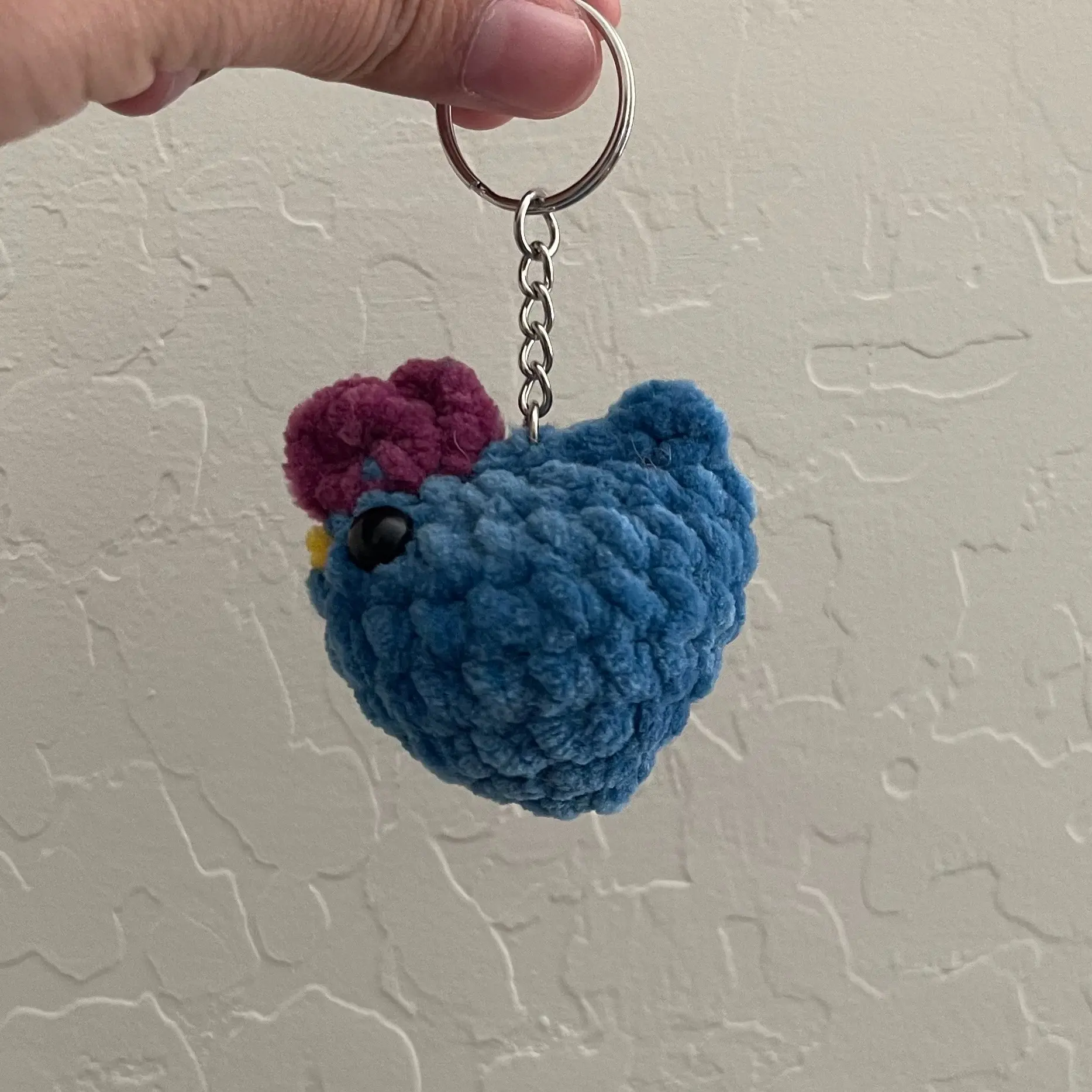 Handmade Stardew Valley Mini Blue Chicken Keychain
