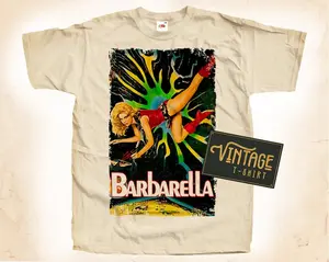 Barbarella Queen V11 T shirt Tee Natural Vintage Cotton Movie Poster All Sizes S M L XL 2X 3X 4X 5X