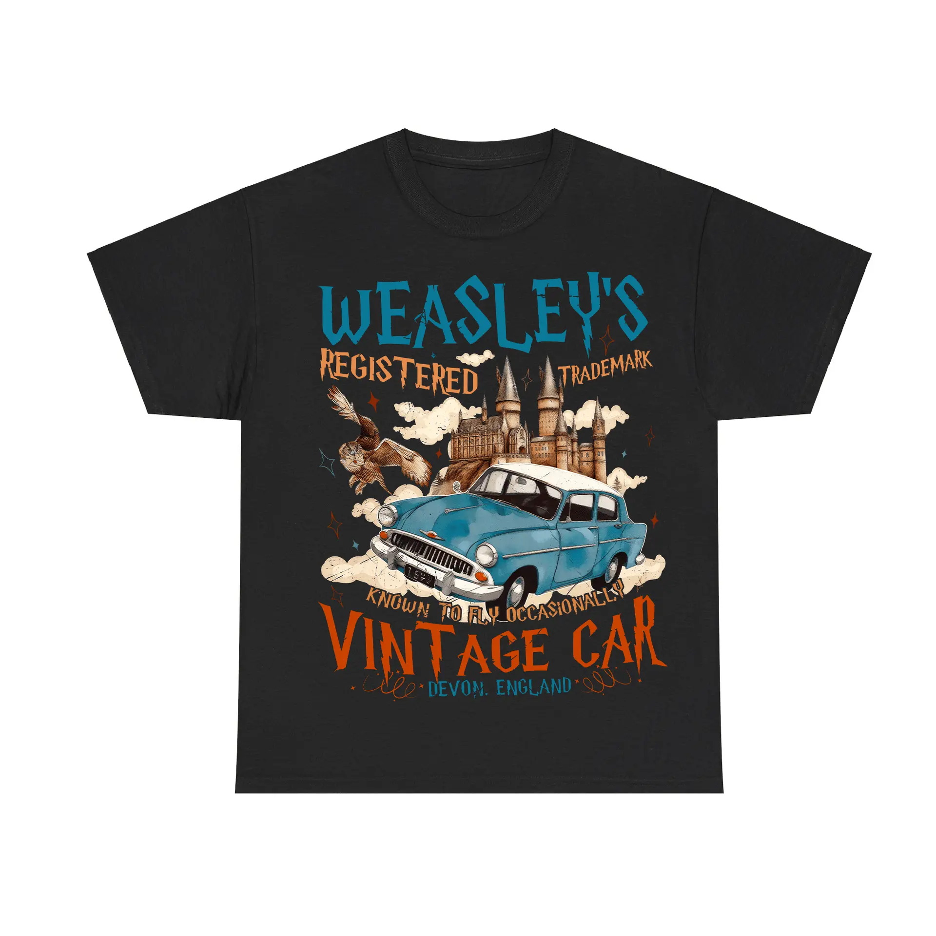 Wizard Flying Car Shirt, Hogwarts Shirt, Harry Potter Shirt, Fashion Cotton, For Men, For Women