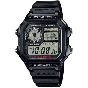 AE1200 | World Time Digital Watch | CASIO