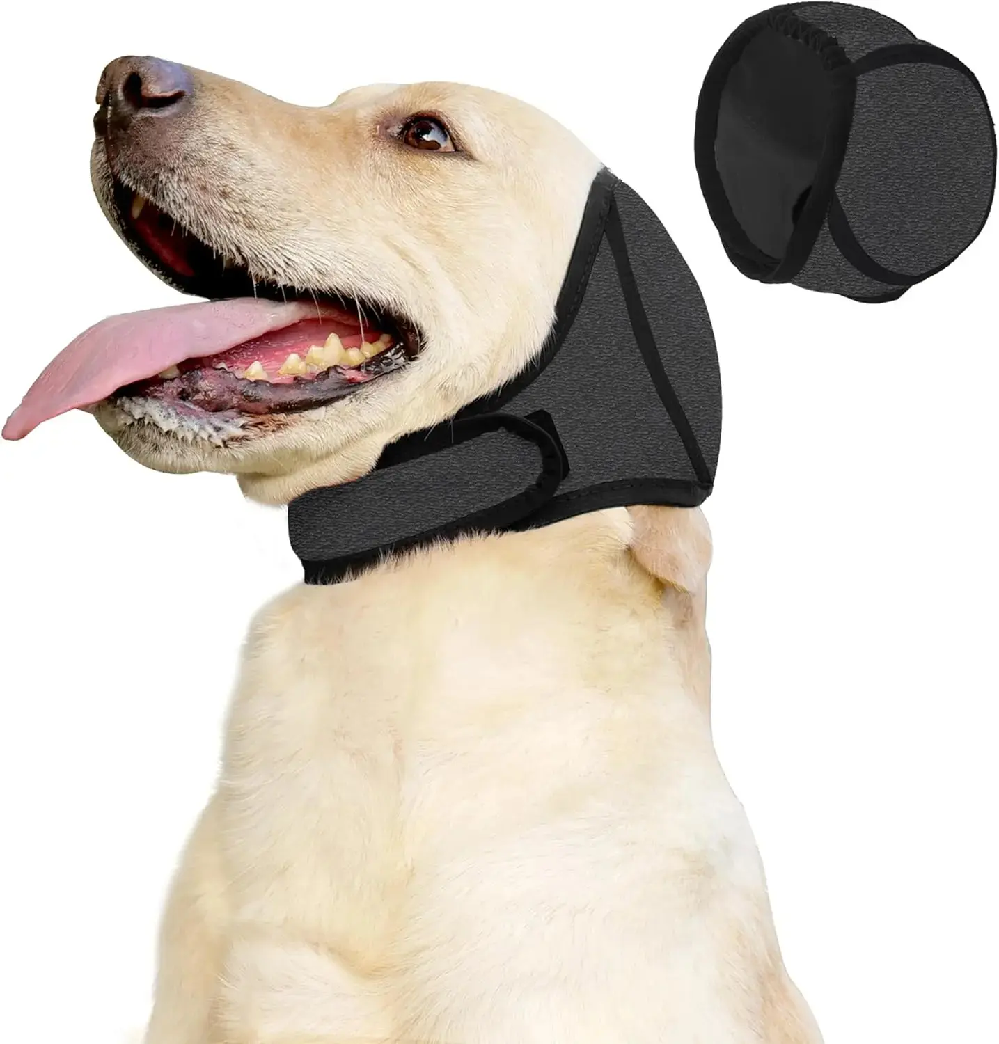 Dog Calming Hoodie Ear Wraps for Dogs, Waterproof Dogs Swim Cap,  Pet Ear Cover Muffs for Anxiety Relief Noise Cancelling, Doggy Head Warp Ear Protection for Hematoma Fireworks Bath Swim Blow（Grey)