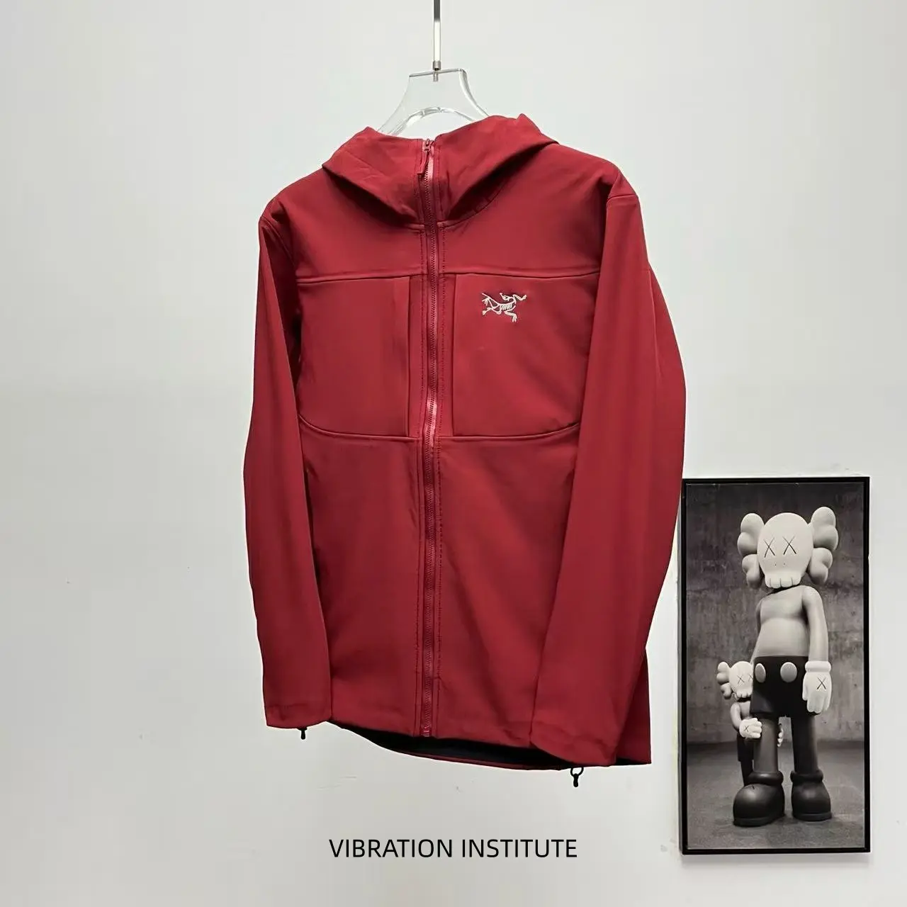 Men's & Women's Wine Red Hooded Windproof Waterproof Zip-Up Outdoor Hiking Rain Coat, Casual Mountaineering Travel Outerwear