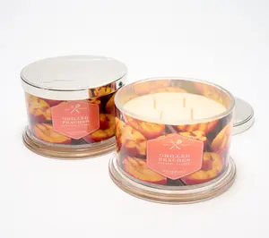 HomeWorx by Slatkin + Co. S/2 18-oz. Grilled Peaches Candles