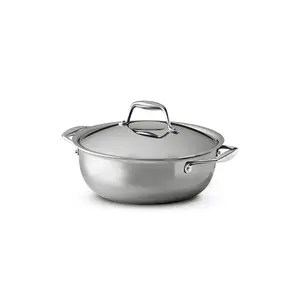 Tramontina Tri-Ply Clad Stainless Steel 4-Quart Universal Pan with Lid, Induction-Ready Cooking Pan Cookware Kitchen