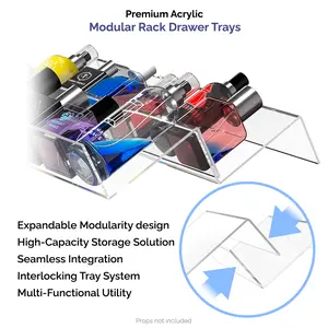 Drawer Organizers Versatile Bathroom and Vanity Drawer Organizer Insert Trays for Perfumes Colognes Makeup Clear Acrylic Closet Storage Solution by 321 Plastics