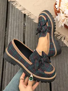 Latest Trendy Women's Casual Walking Shoes, Bow Design Decoration, Energizing and Charismatic, Youthful Style, Perfect for Everyday Wear, Rubber