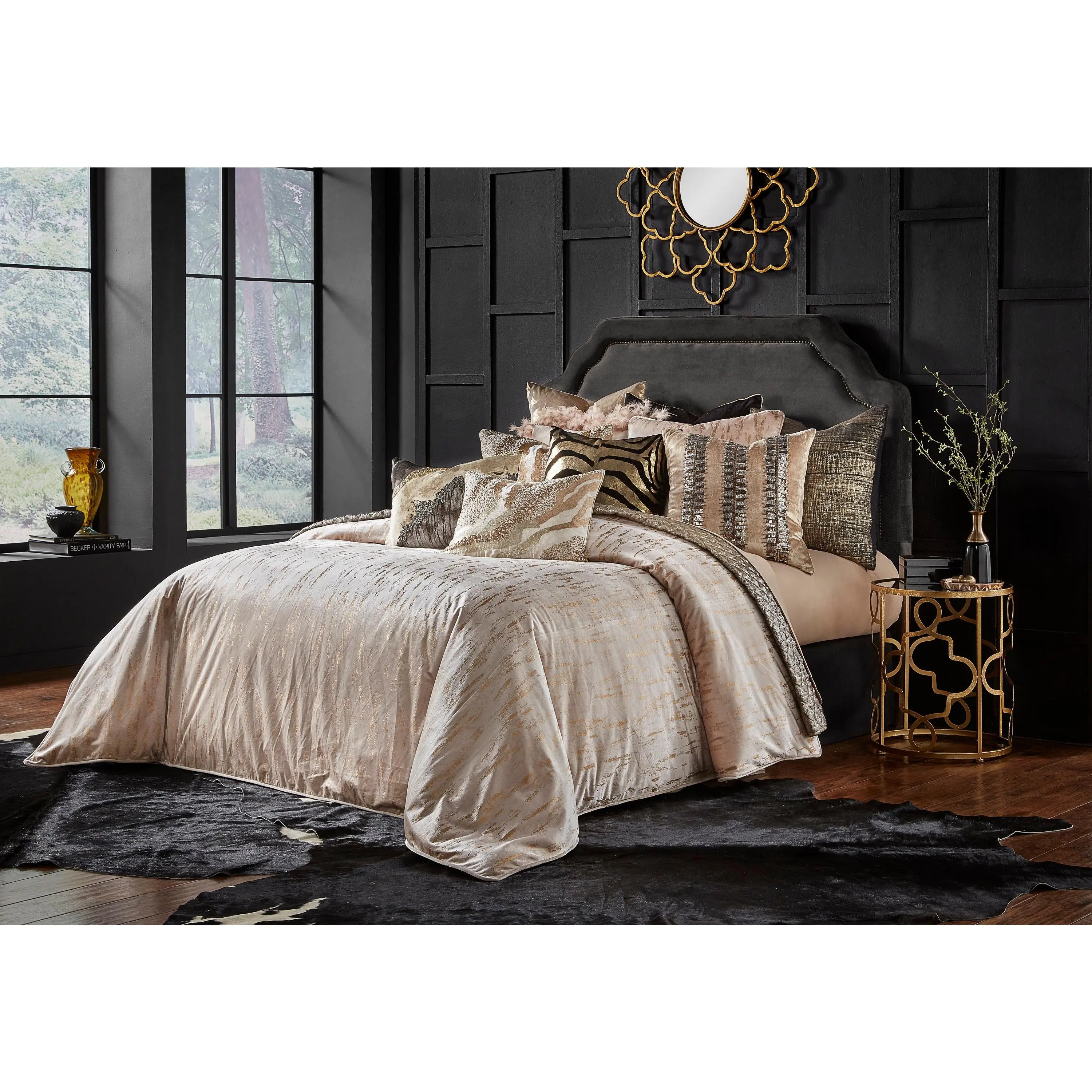 Arian Ivory Velvet Duvet Cover