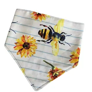 Must-Have Bee's & Sunflowers Reversible Scrunchie Dog Bandana for Style-Conscious Pet Owners