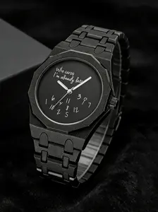 Men's Quartz Watch, Geometric Design, Zinc Alloy Strap, Analog Round Face, Casual Style, All Seasons, Fashionable Gift Recommendation