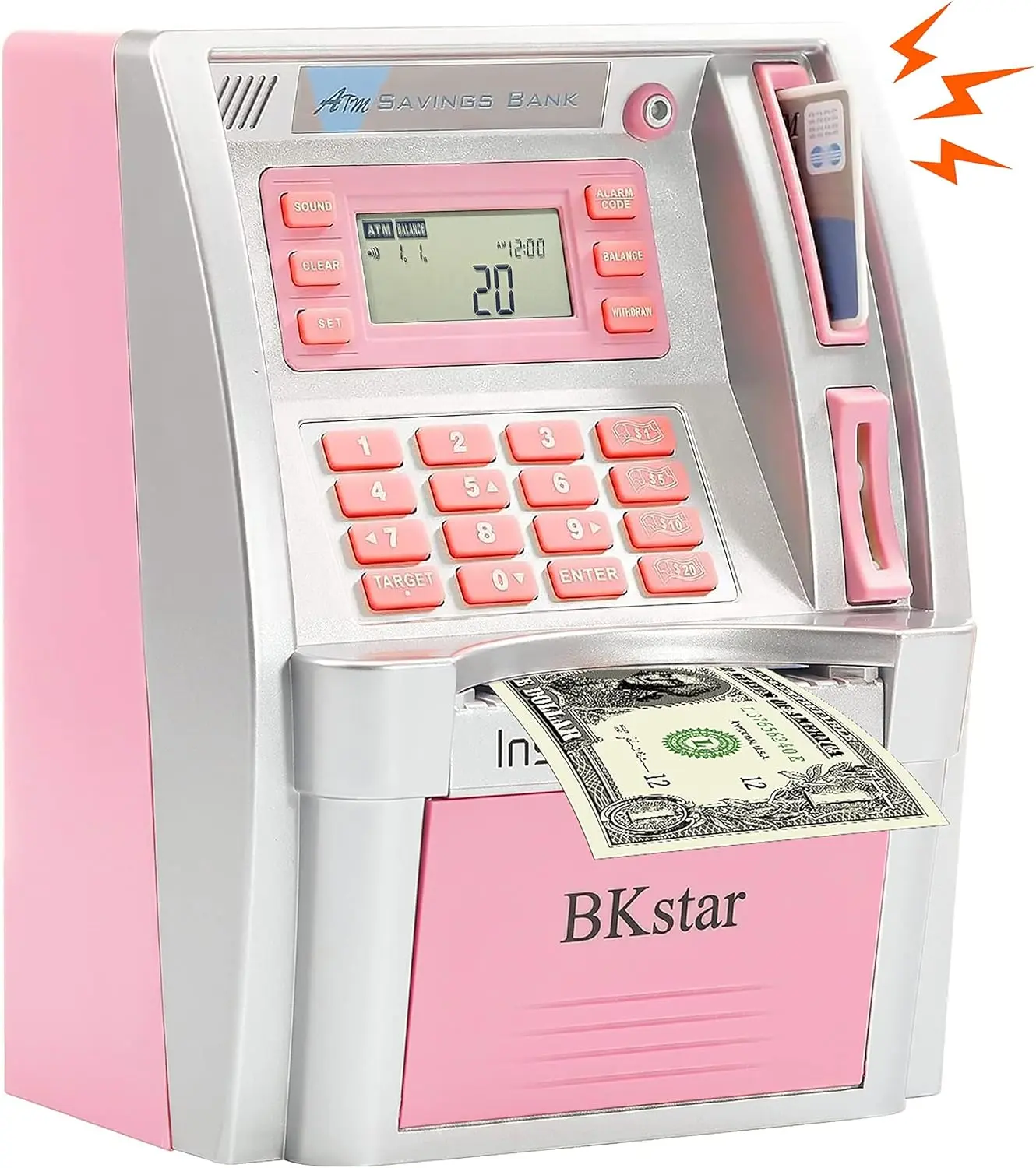 ATM Piggy Bank for Kids - Talking Money Bank with Debit Cards & Coin Counter for Real Money, Boys Girls