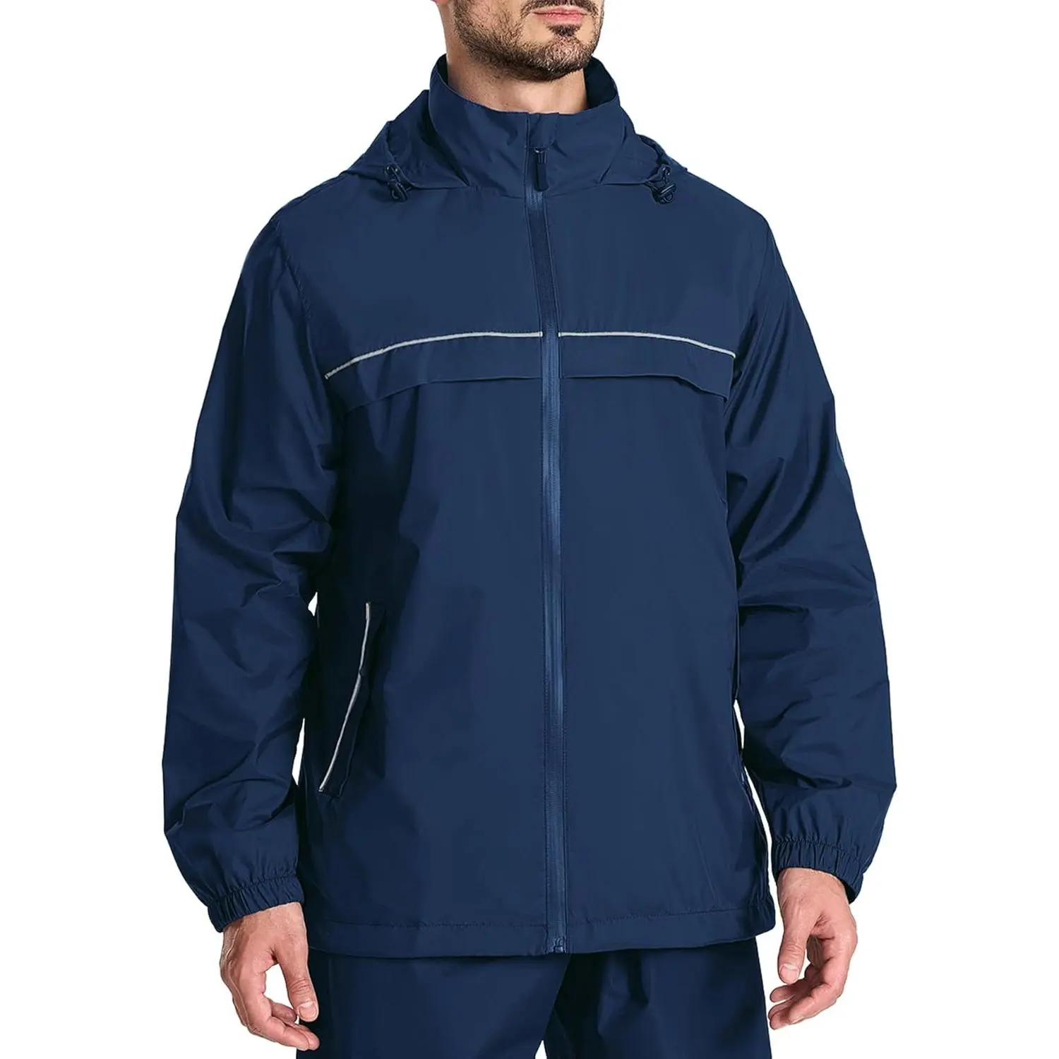 ZITY Men's Waterproof Hooded Rain Jacket, Lightweight Windbreaker with Breathable Mesh, Adjustable Multi-Function/Adventure Outdoor Jacket for Hiking, Golf, Biking (Black/Grey) - Outdoor Activities Stuff, Adjustable Multi-Function Men's Lightweight Jacket