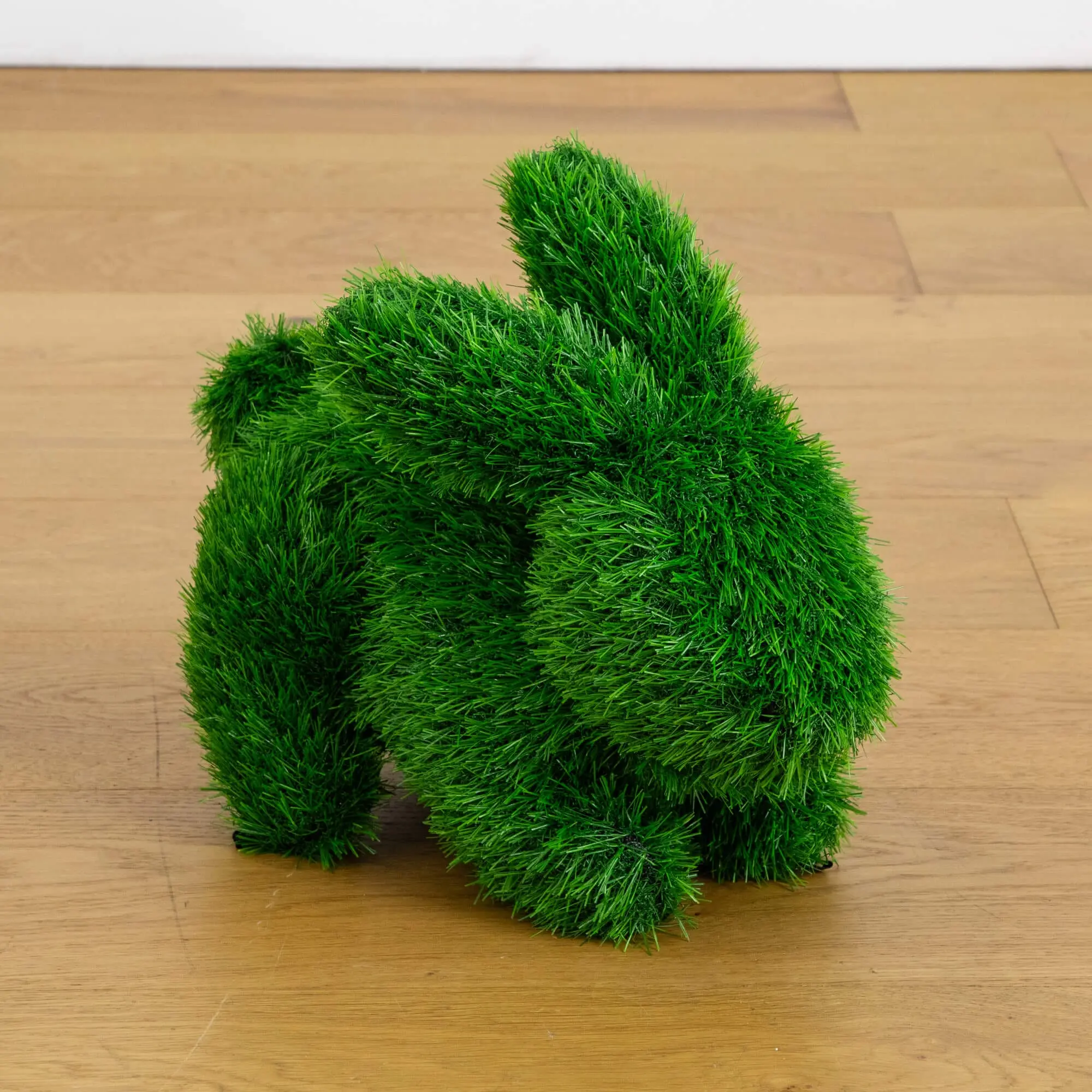 13" UV-Resistant Plush Bunny Shape Topiary - Decorative Indoor/Outdoors Home Accessory with Artificial Flowers, Plant Decor, Floral Decor