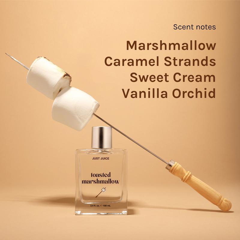Just Juice Toasted Marshmallow - Vanilla Perfume for Women and Men - Gourmand Mini Travel Perfume with Caramel, Marshmallow, Amber Notes - 0.33 oz
