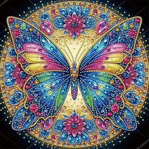 Colorful Butterfly Diamond Painting Design Adult 5D-DIY beginner diamond painting kit for creativity - 1 irregularly shaped crystal diamond painting kit, perfect holiday gift, suitable for decorating