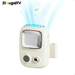 【Summervibes】BougeRV Portable Neck Fan, Semiconductor Cooling Mini Personal Fan, Ice-Cooling Wearable & Handheld Clip Fan, USB Rechargeable, 3 Speeds for Travel, Home, Office & Outdoor