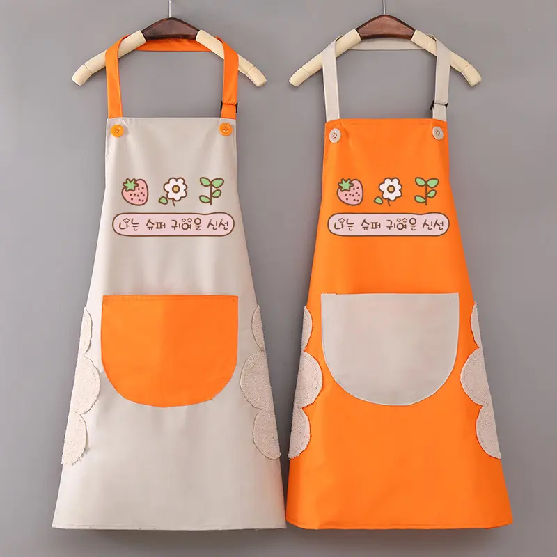 Heavy-Duty Household Cloth Apron - Waterproof, Oil-Resistant, Adjustable Straps, 32cm*24cm*1cm Large Pockets, Neat Wiring, for Cleaning, Catering - Home Supplies Kitchen Essential