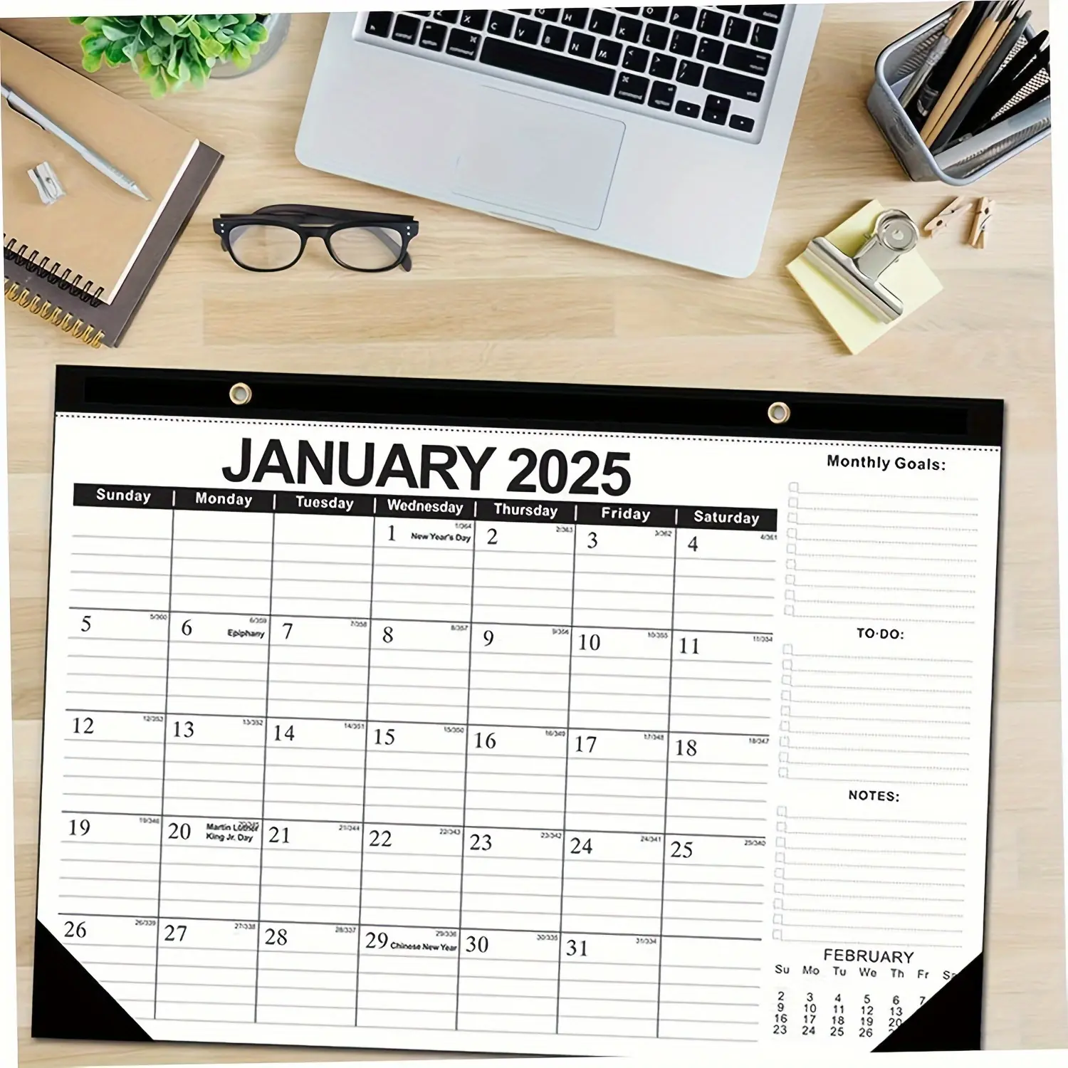 2026 Desktop Calendar, Large Monthly Planner Covering January to June, 18-Month Thick Paper Organizer for Home or Office Planning