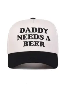 Daddy Needs A Beer Embroidered Baseball Cap, Casual Outdoor Sports Snapback Hats for Men Women, Fashion Accessories for Daily Wear