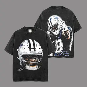 CeeDee Lamb Big Face DeeBo #8 Unisex Acid Washed Tee, Cotton T-Shirt, Playmaker Jr. Fan Shirts, CeeDee Gang T-Shirt, Sunday Football Shirt, Game Day Shirt