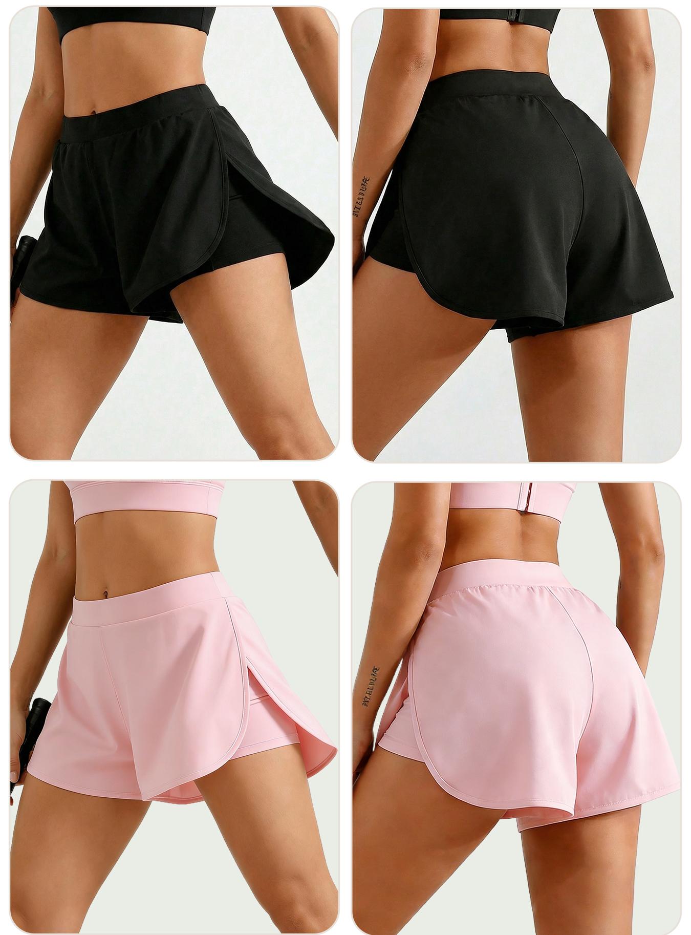 3-Pack Women's Casual Athletic Yoga Shorts , Elastic Waistband, Quick-Dry Fabric For Running & Gym Featuring Stretchy And Fit for Workouts