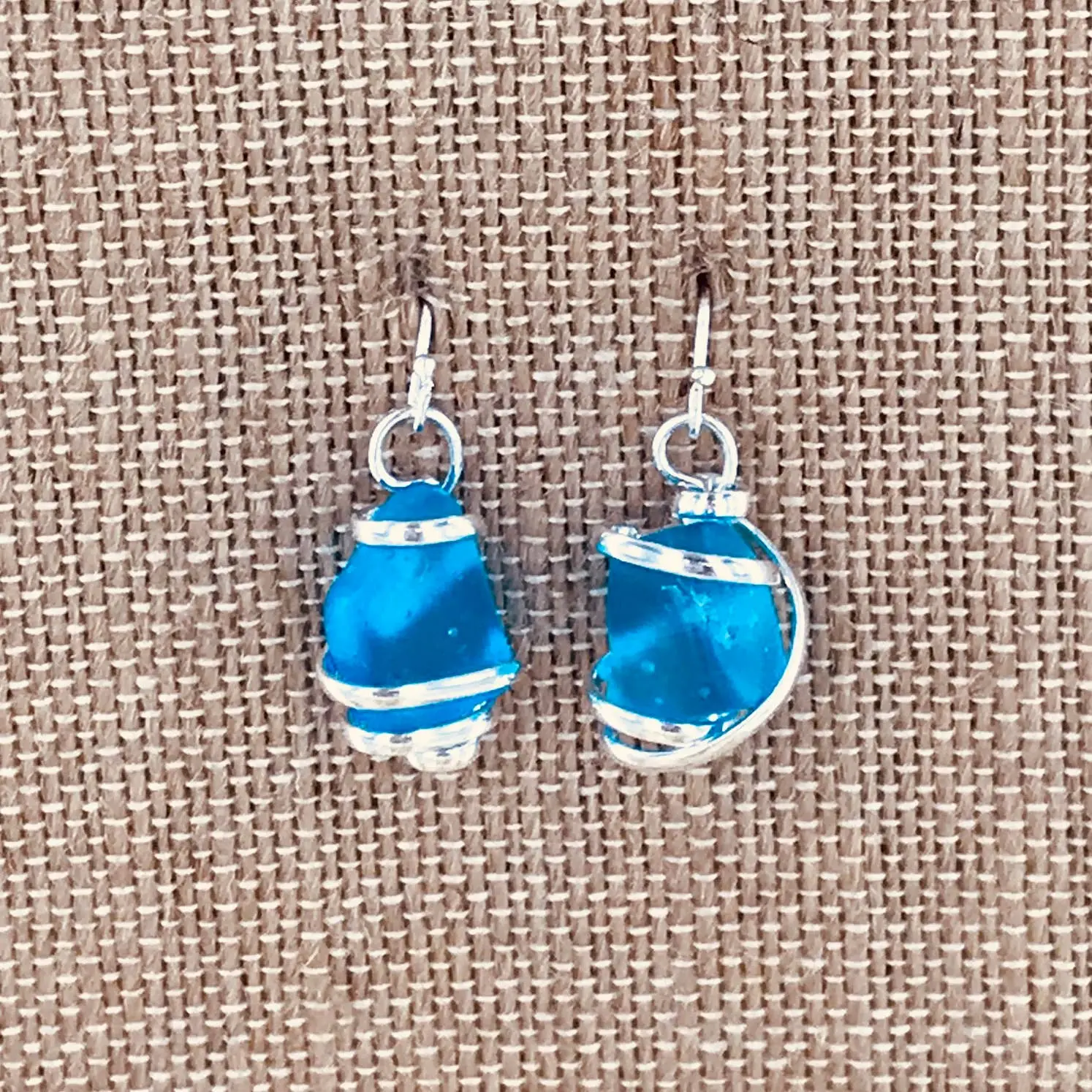 Cultured Sea Glass Earring (Aqua)