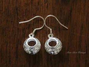 Pure Silver Dangle, 925 Fine Silver, Round Silver Earring, Disc Silver Dangle,Licensed Natural Silver,Circular Earring,Miao Silver Jewelry