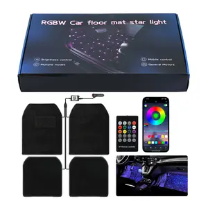Starlight Floor Mats for Car - Universal Fit, Starlight LED Floor Mats App Control, Waterproof Washable Creates A Romantic Atmosphere for Dates - USB Cable,LED Car Ambient Light，Cool Car Stuff for Women