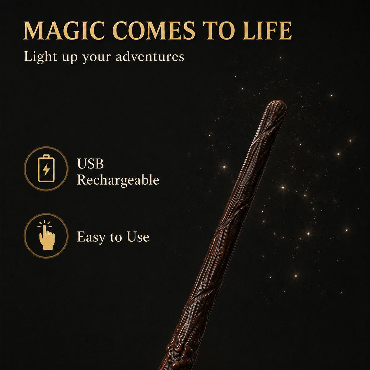 Christmas Magic Wand Toy Wizarding World Magic Wand Replica, Dumbledore Detailed Wizard Prop, Halloween Cosplay Costume Accessory, Magic Trick Performance Gadget, Ideal Birthday & Holiday Gift for Potter Fans & Wizard Enthusiasts