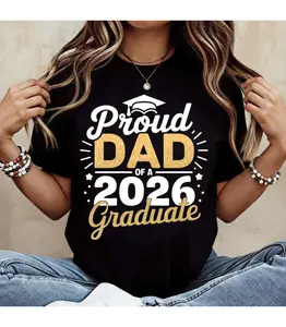 Proud Dad of a 2026 Graduate Shirt, Graduation Dad Tee Class of 2026, Proud Father Graduation Gift, High School College Grad Dad Shirt, Graduation Party Outfit, Unisex Graphic T-Shirt for Dad