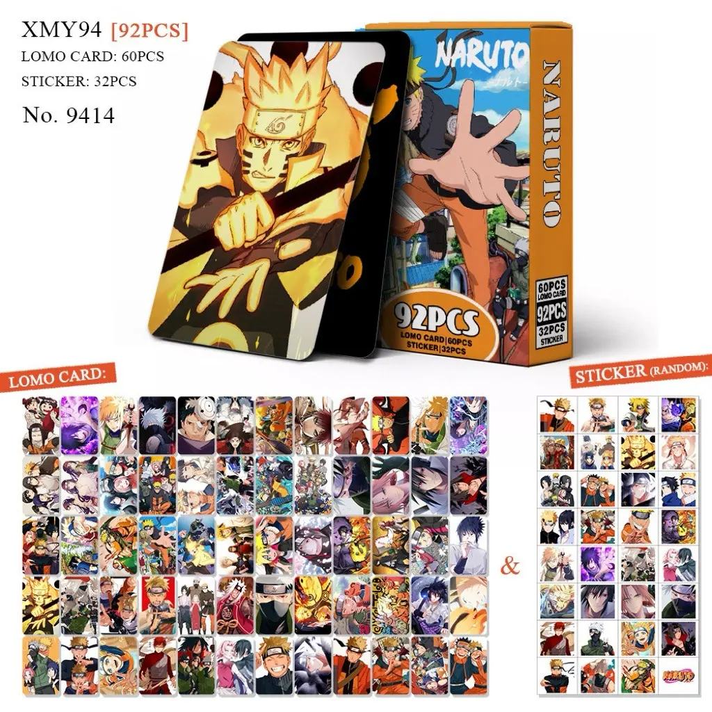 [Lomo Na.ru.to 92PCS] 60 Na.ru.to Collectible Lomo Cards + 32 Anime Stickers – Best Gift for Na.ru.to Lovers