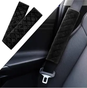 2 count Auto Seatbelt Covers Soft Seat Belt Cushion,Anti-Friction for a Comfortable Driving, Accessories for Men/Women/,Fit with   and Backpacks (Black)