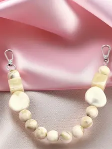 Gentle and fashionable texture bag chain, Chain Shoulder, with irregular shape and round bead bead design, milk white blended color matching, exquisite and practical texture bag hanging, suitable for daily commuting, shopping